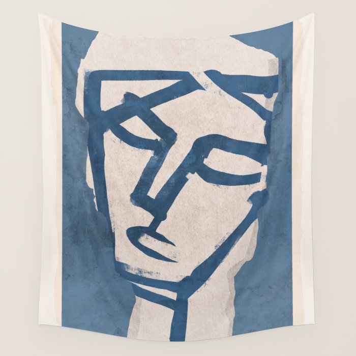 Modern Abstract Art Face 19 Wall Tapestry Gallery Image 4