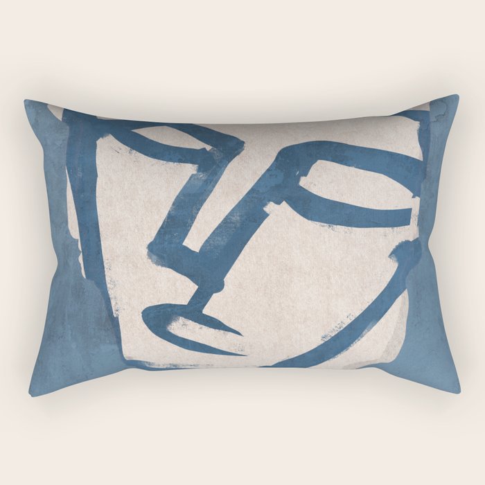 Modern Abstract Art Face 19 Rectangular Pillow Gallery Image 2