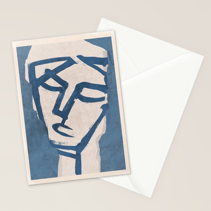 Modern Abstract Art Face 19 Stationery Card Gallery Image 2