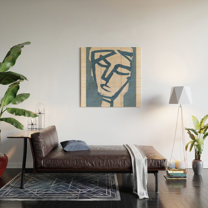 Modern Abstract Art Face 19 Wood Wall Art Gallery Image 2