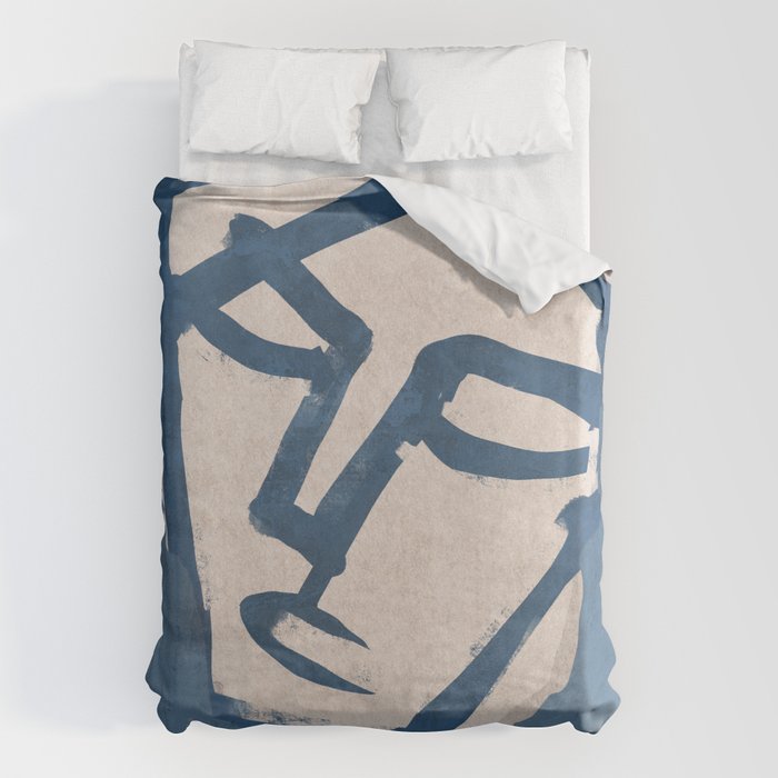 Modern Abstract Art Face 19 Duvet Cover Gallery Image 6