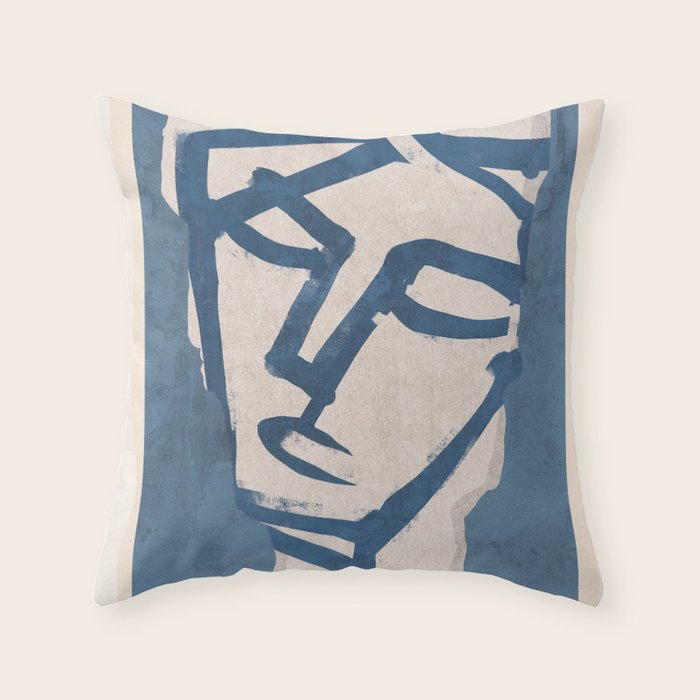 Modern Abstract Art Face 19 Throw Pillow Gallery Image 1