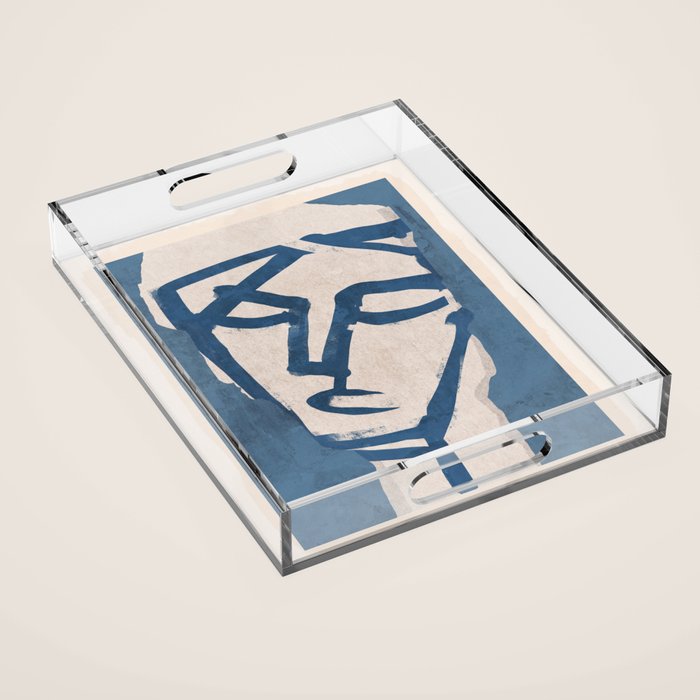 Modern Abstract Art Face 19 Acrylic Tray Gallery Image 1