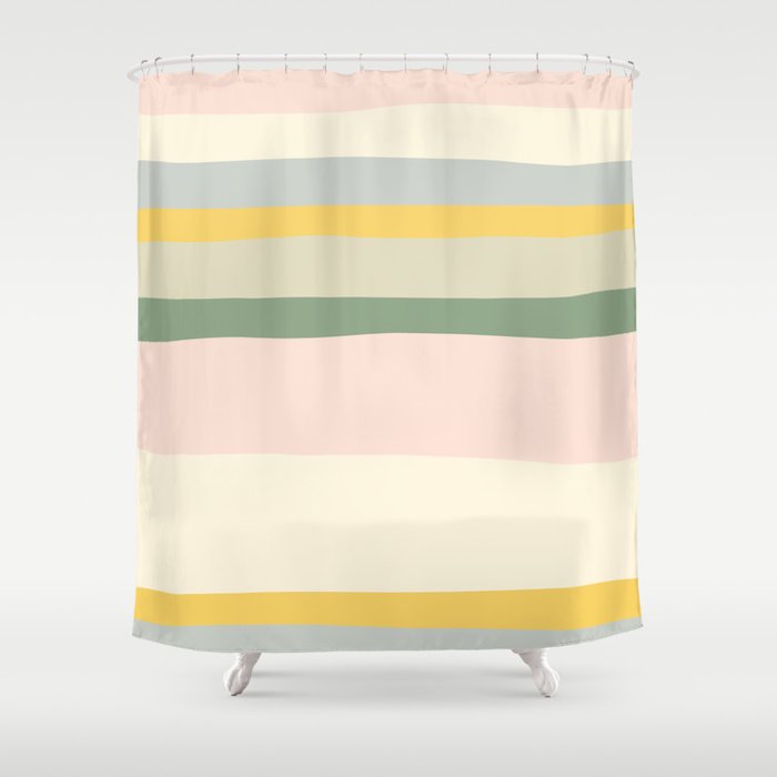 Colorful & Fun Striped Children's Pattern Shower Curtain Gallery Image 1