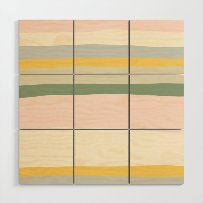 Colorful & Fun Striped Children's Pattern Wood Wall Art Gallery Image 1