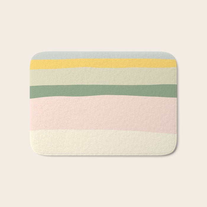 Colorful & Fun Striped Children's Pattern Bath Mat Gallery Image 1