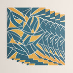 Teal Yellow Abstract Leaves Modern Artwork Wrapping Paper Gallery Image 3