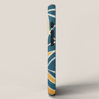 Teal Yellow Abstract Leaves Modern Artwork iPhone Case Gallery Image 2