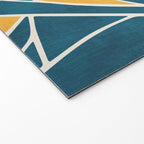Teal Yellow Abstract Leaves Modern Artwork Welcome Mat Gallery Image 2