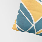 Teal Yellow Abstract Leaves Modern Artwork Pillow Sham Gallery Image 4
