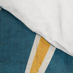 Teal Yellow Abstract Leaves Modern Artwork Comforter Gallery Image 4