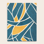 Teal Yellow Abstract Leaves Modern Artwork Notebook Gallery Image 4