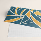 Teal Yellow Abstract Leaves Modern Artwork Wrapping Paper Gallery Image 2