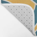 Teal Yellow Abstract Leaves Modern Artwork Bath Mat Gallery Image 2