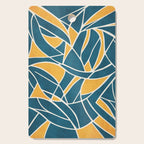 Teal Yellow Abstract Leaves Modern Artwork Cutting Board Gallery Image 1