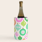 Happy Holidays Retro Ornaments - Pink & Green Wine Chiller Gallery Image 3