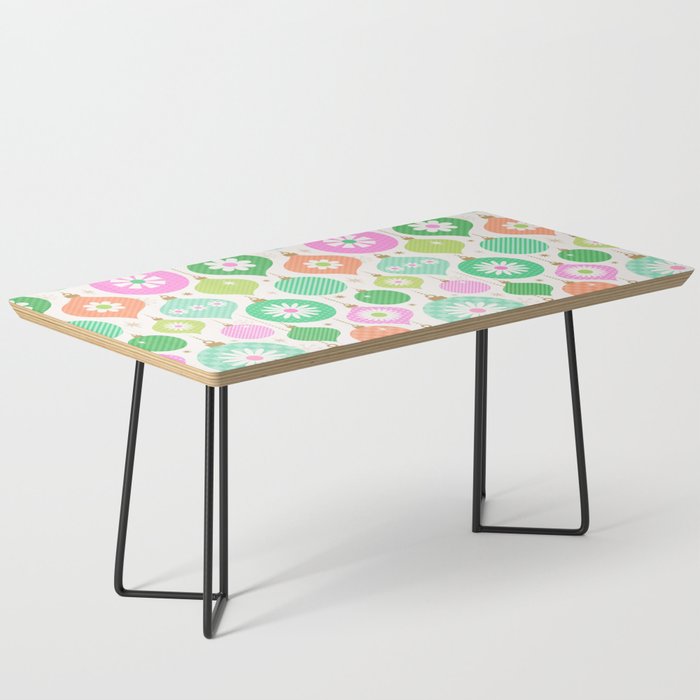Happy Holidays Retro Ornaments - Pink & Green Coffee Table Gallery Image 1