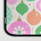 Happy Holidays Retro Ornaments - Pink & Green Laptop Sleeve Gallery Image 3