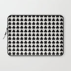 Clovers I Black and White Botanical Pattern Laptop Sleeve Gallery Image 1