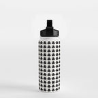 Clovers I Black and White Botanical Pattern Water Bottle Gallery Image 2