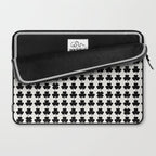 Clovers I Black and White Botanical Pattern Laptop Sleeve Gallery Image 2