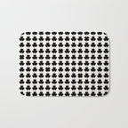 Clovers I Black and White Botanical Pattern Bath Mat Gallery Image 1