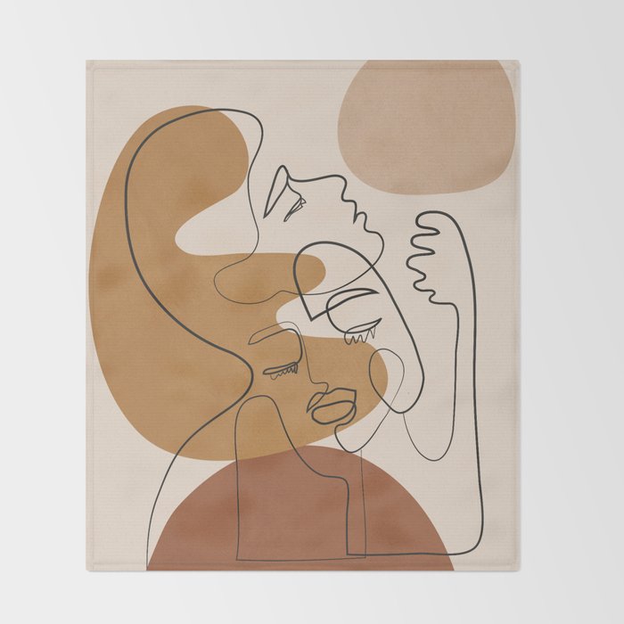 Abstract Faces 4  Throw Blanket Gallery Image 2