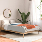 Burnt Orange Jewel Teal Blue Mid Century Modern Funky Colorful Shapes Patterns by Ejaaz Haniff Comforter Gallery Image 2