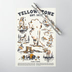 Yellowstone National Park Flora & Fauna Vintage Travel Poster Wrapping Paper Gallery Image 1