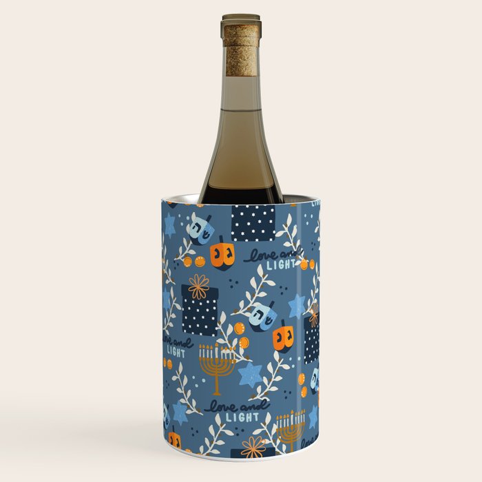 Love and Light Blue Hanukkah Wine Chiller Gallery Image 3