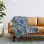 Love and Light Blue Hanukkah Throw Blanket Gallery Image 1