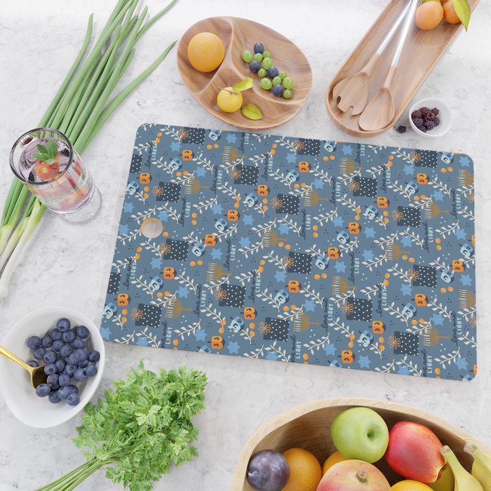Love and Light Blue Hanukkah Cutting Board Gallery Image 2