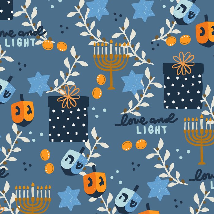 Love and Light Blue Hanukkah Coffee Mug Gallery Image 2