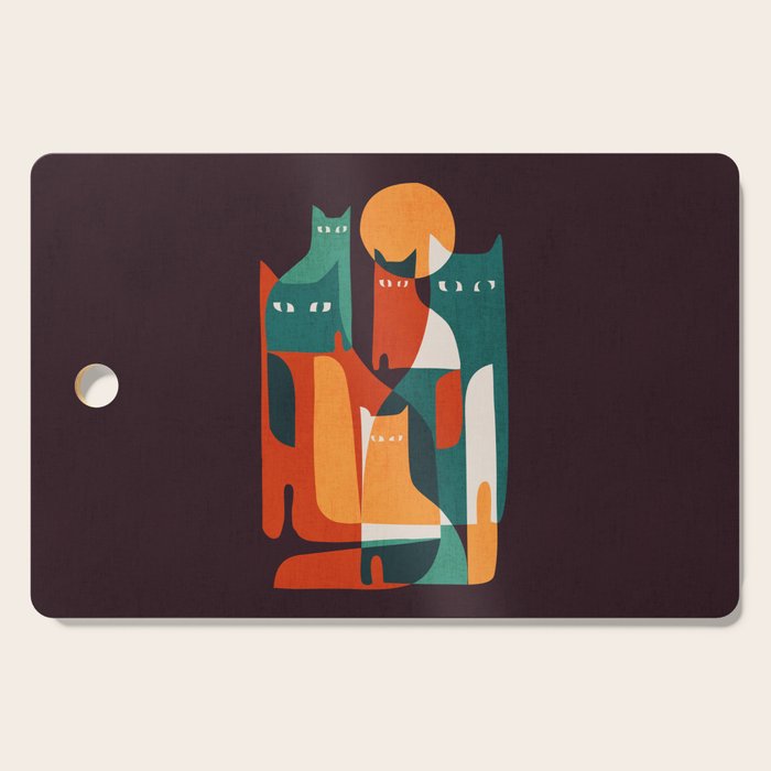 Cat Family Cutting Board Gallery Image 1