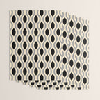 Retro Ogee Pattern 446 Black Beige and Gray Wrapping Paper Gallery Image 3