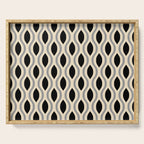 Retro Ogee Pattern 446 Black Beige and Gray Serving Tray Gallery Image 1