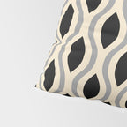 Retro Ogee Pattern 446 Black Beige and Gray Pillow Sham Gallery Image 4