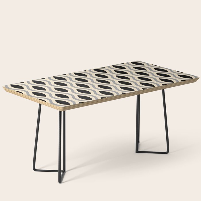 Retro Ogee Pattern 446 Black Beige and Gray Coffee Table Gallery Image 1