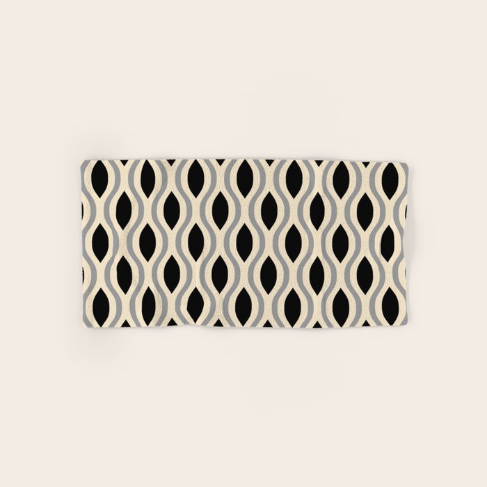 Retro Ogee Pattern 446 Black Beige and Gray Towels Gallery Image 1