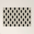 Retro Ogee Pattern 446 Black Beige and Gray Welcome Mat Gallery Image 1