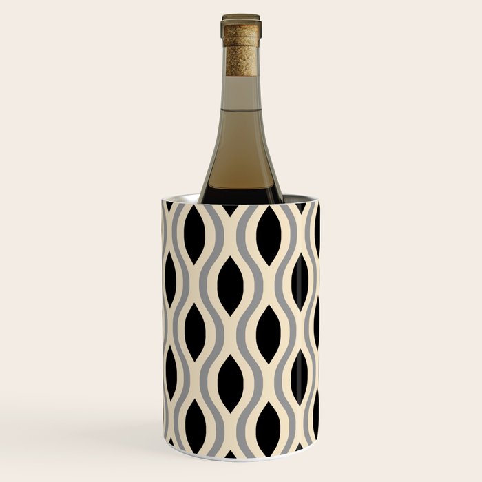 Retro Ogee Pattern 446 Black Beige and Gray Wine Chiller Gallery Image 3