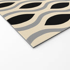 Retro Ogee Pattern 446 Black Beige and Gray Welcome Mat Gallery Image 2