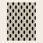 Retro Ogee Pattern 446 Black Beige and Gray Poster Gallery Image 4