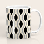 Retro Ogee Pattern 446 Black Beige and Gray Coffee Mug Gallery Image 1