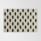 Retro Ogee Pattern 446 Black Beige and Gray Rug Gallery Image 2