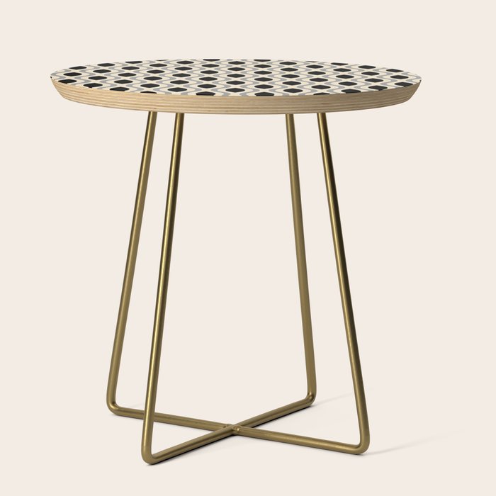 Retro Ogee Pattern 446 Black Beige and Gray Side Table Gallery Image 1