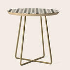 Retro Ogee Pattern 446 Black Beige and Gray Side Table Gallery Image 1