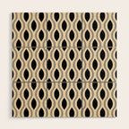 Retro Ogee Pattern 446 Black Beige and Gray Wood Wall Art Gallery Image 1