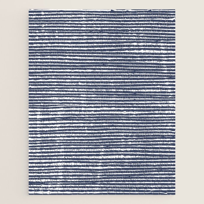 Abstract Stripes Pattern, Indigo, Navy Blue Jigsaw Puzzle Gallery Image 1