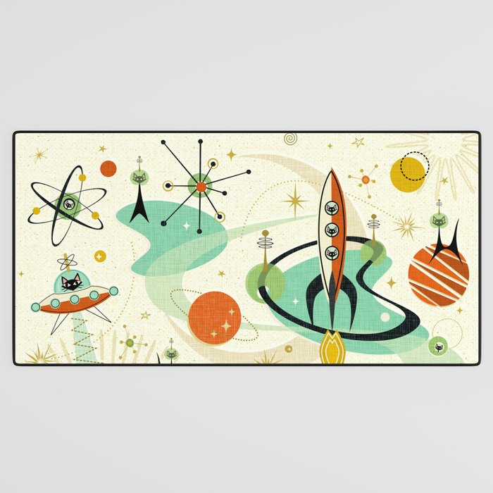 Atomic Space Cats studioxtine Desk Mat Gallery Image 3